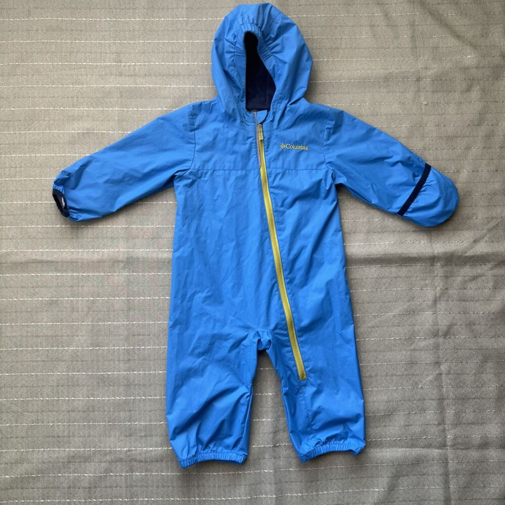 Columbia Baby Boys Blue Rain Suit Size 6-12 Months Great Condition